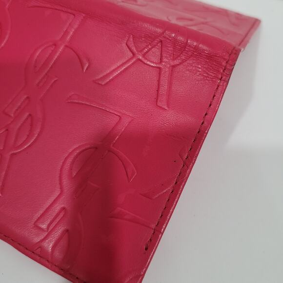Yves Saint Lauren YSL Leather Calfskin Pink Wallet Small Card Holder Compact - Picture 9 of 12
